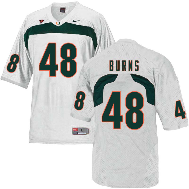 Nike Miami Hurricanes #48 Thomas Burns College Football Jerseys Sale-White - Click Image to Close